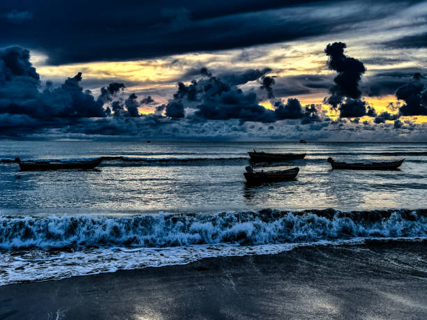 Fishing boats on coastline of Jericoacoara