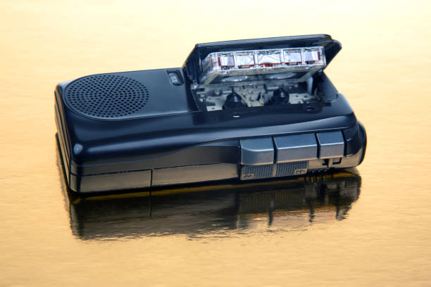 istock Audio recorder with microcassette. device for working with voice and journalism. analog audio recording. 1480878421
