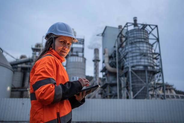 istock Woman engineer working in power plant, night shift. 1480878774