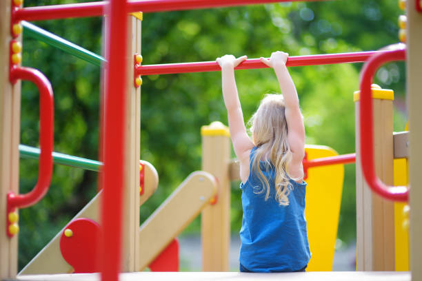 istock Cute little girl having fun on a playground 1480882989