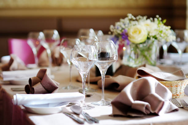 istock Beautiful table set for some festive event or wedding reception 1480883136