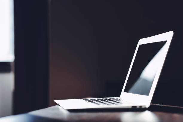istock Business image of a laptop placed on a desk 1480886454