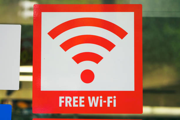 istock Red free Wi-Fi spot mark 1480887074