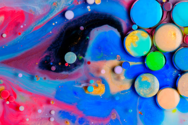 istock Colorful paint and polka dot abstract background 1480888106