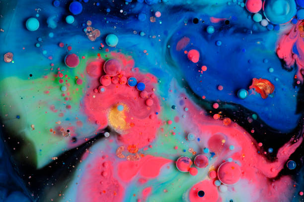 istock Colorful paint and polka dot abstract background 1480888107