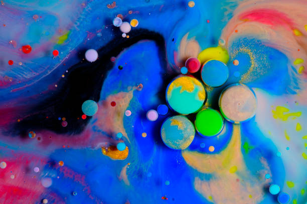 istock Colorful paint and polka dot abstract background 1480888112