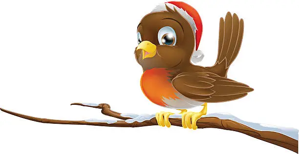 Vector illustration of Christmas Robin