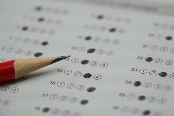 istock close up red pencil on answer sheets, education concept 1480893758