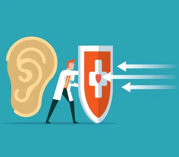 Vector illustration of Human ear protection