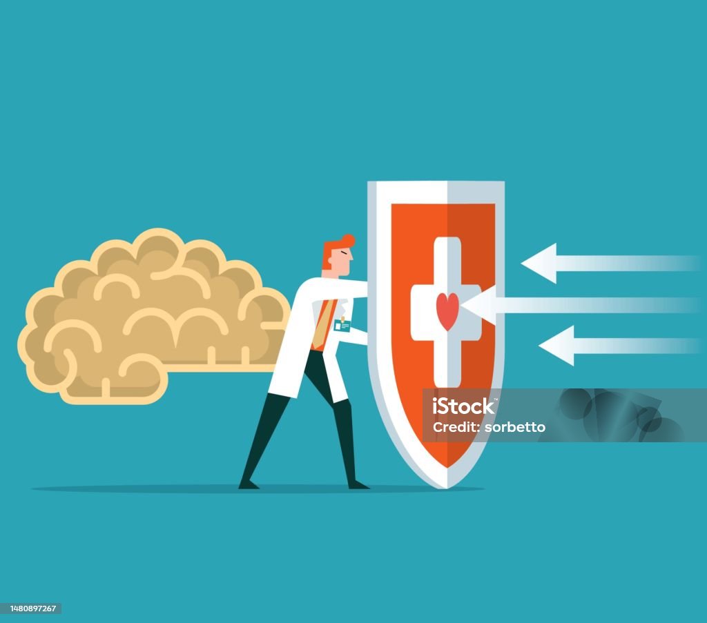 Brain Protection Background Human Brain Protection Stock Illustration - Download Image Now - First ...