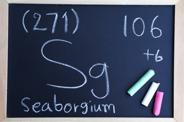 istock seaborgium and symbol structural formula chemical on the blackboard 1480899262