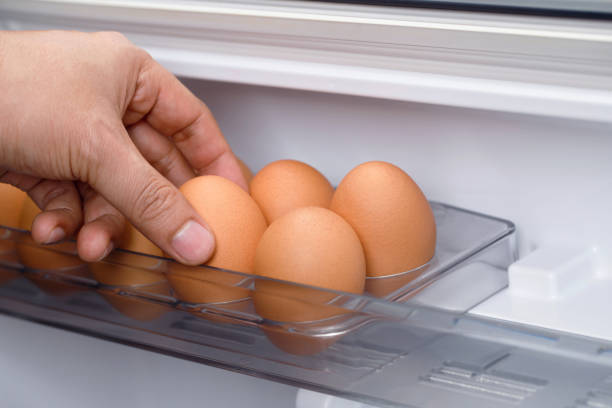 istock Organic eggs are in the fridge fresh from the farm ready for breakfast. 1480900845