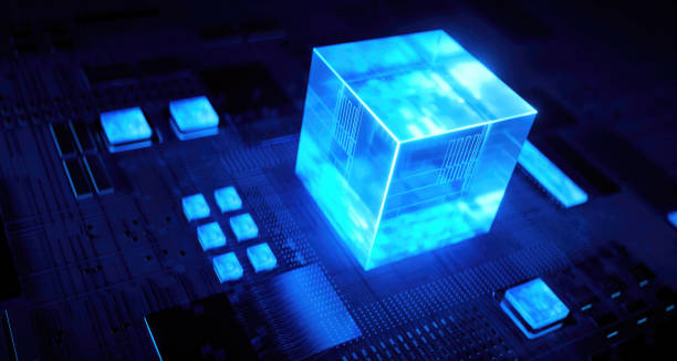 istock 3D rendering of cyberpunk AI. Circuit board. Technology background. Central Computer Processors CPU and GPU concept. Motherboard digital chip. Tech science background. 1480903503