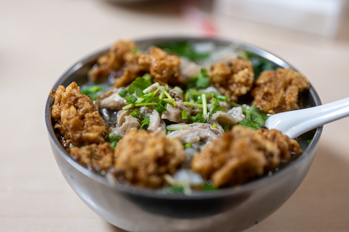 Traditional Chinese cuisine fried meat noodles