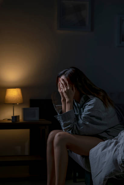 istock Woman suffering from depression and insomnia 1480906384