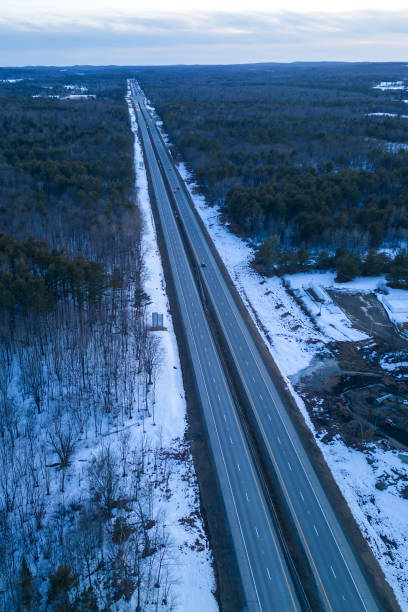 istock Highway road at winter. Cold weather 1480907177