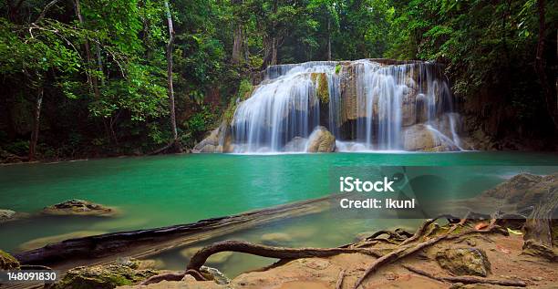 Panorama Des Erawan Wasserfall Kanchanaburi Thailand Stockfoto und mehr Bilder von Bach