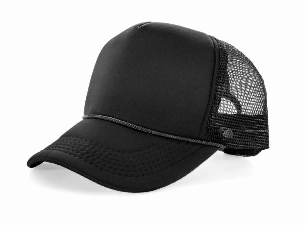 istock Side View Realistic Cap Mock Up In black khaki texture is a high resolution hat mockup to help you present your designs or brand logo beautifully. Dark 1480921980