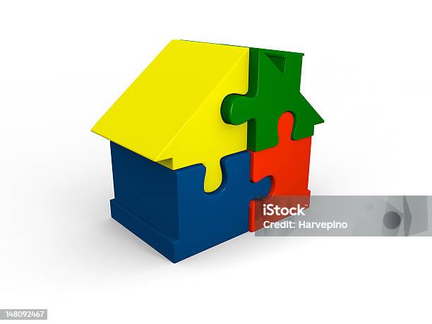 Quebracabeça Casa - Fotografias de stock e mais imagens de Casa - Casa, Colorido, Edifício residencial