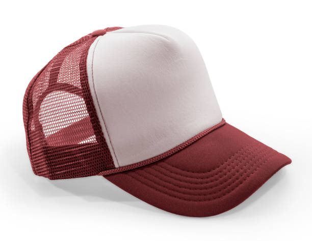 istock Side View Realistic Cap Mock Up In Red or Vine Color is a high resolution hat mockup to help you present your designs or brand logo beautifully. Granate. Rouge. Blood color. Crimzon 1480925559