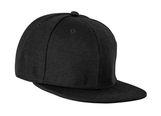 closeup of the fashion black cap isolated on white background. - gangsta rap imagens e fotografias de stock