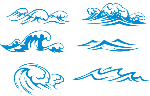 海と海の波 - sea beach storm wave点のイラスト素材／クリップアート素材／マンガ素材／アイコン素材