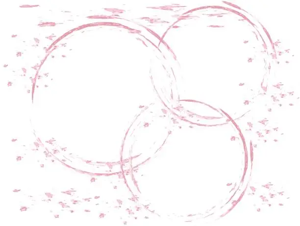 Vector illustration of A Japanese-style image frame that looks like it was drawn with a pink paintbrush / illustration material (vector illustration)