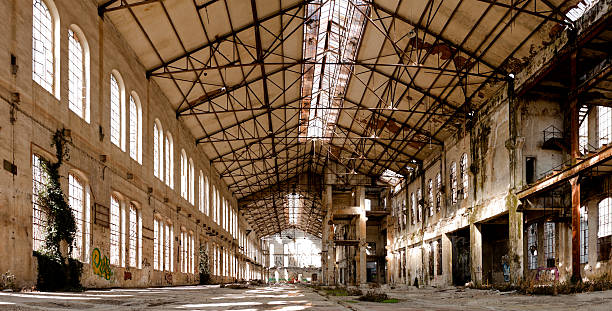 istock Ruined Factory Abandoned Industry Interior Perspective 148093000