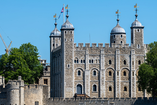 London. UK. 05.31.2020. Exterior view of The Tower of London. One of the capital's famous historical attractions.