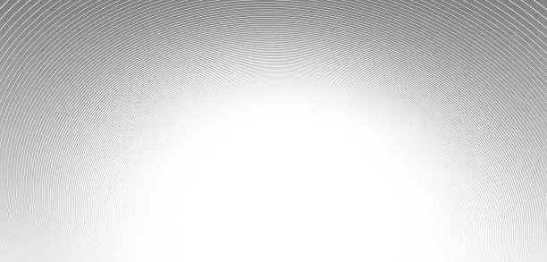 Vector illustration of Light grey lines in 3D perspective vector abstract background, dynamic linear minimal design, wave lied pattern in dimensional and movement.