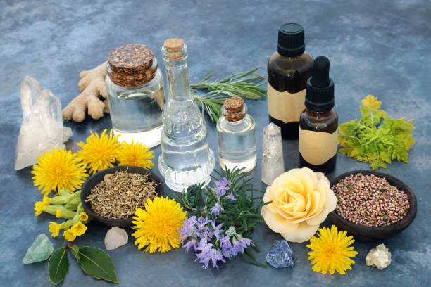 istock Crystal Healing with Wiccan Herbal Plant Medicine 1480935241