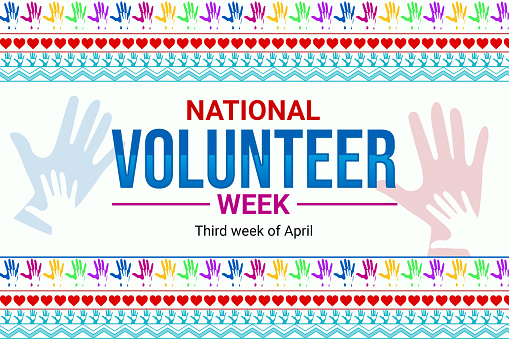 Volunteer Week National Volunteer Week Backdrop Design With Typography And Colorful ...