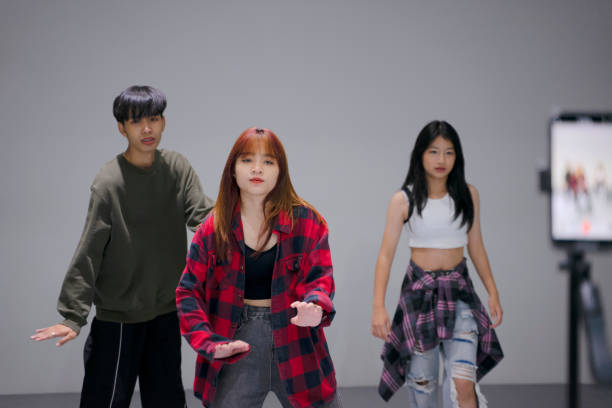 istock Teenage group practice of dance at studio. 1480936917