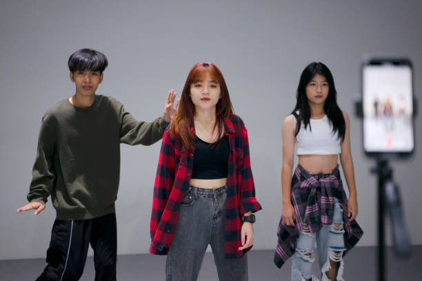 Teenage group practice of dance at studio. Teenage group practice of dance at studio. Talent, skill, hobby  and lifestyle concept. k pop stock pictures, royalty-free photos & images