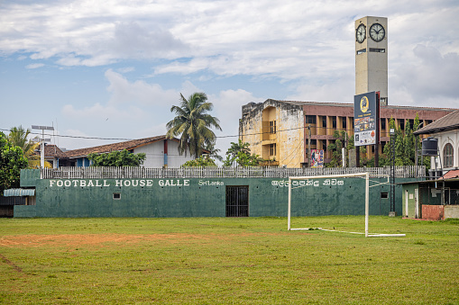 Galle, Sri Lanka - February 11th 2023: The clubhouse and training fields of Galle Soccer Club outside the city walls