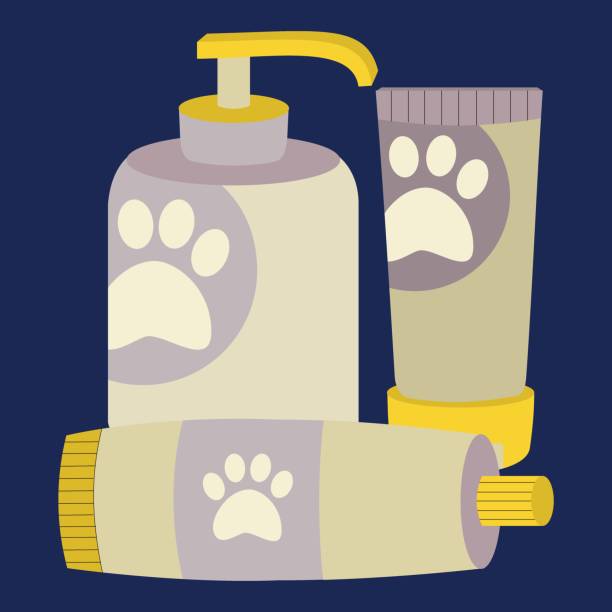 istock Set of elements for animals, cats, dogs, shampoos. 1480944645