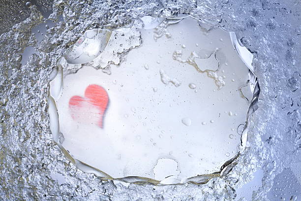 Love in ice stock photo