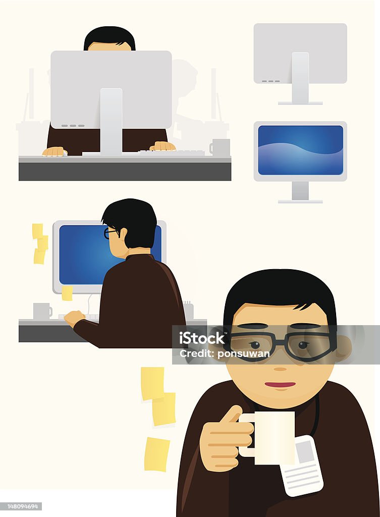 Vector Office Character Vector Characters Office Work Set Stock Illustration - Download Image ...