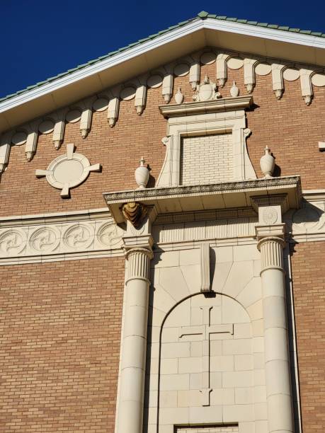 istock Open-air honey bee hive on side of chapel building 1480949696