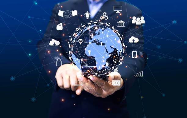 istock nformation Technology Networks Internet Connecting Wireless Devices around the world. Information Technology is Essential to Businesses in the Digital world with  and Icons Connected to each other 1480951052