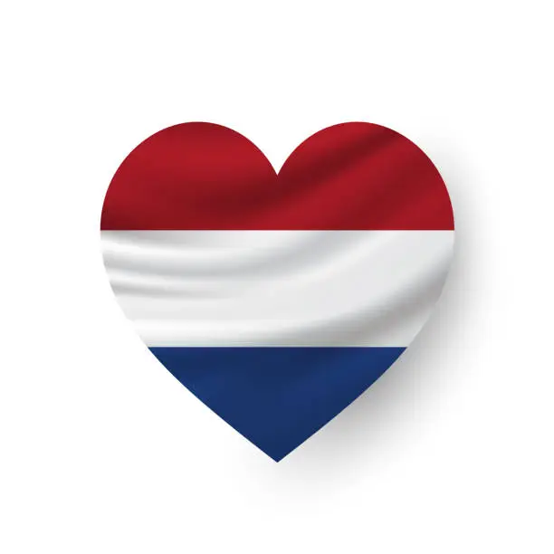 Vector illustration of Netherlands heart flag. Vector
