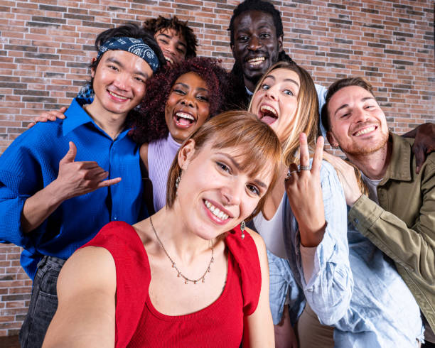 istock Selfie Time, young multiracial people self portrait indoor 1480954708