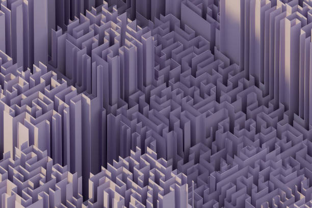 Labyrinth, maze. Business strategy, analyzing and smart city concept
