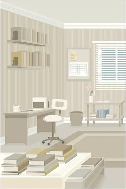 Vector illustration of Study Room