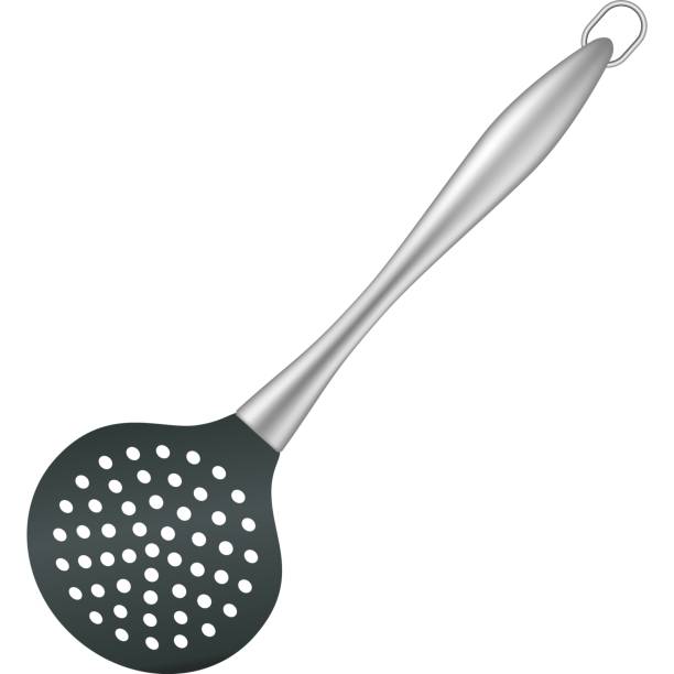 ikona wektorowa narzędzia skimmer kuchenny - skimmer stock illustrations