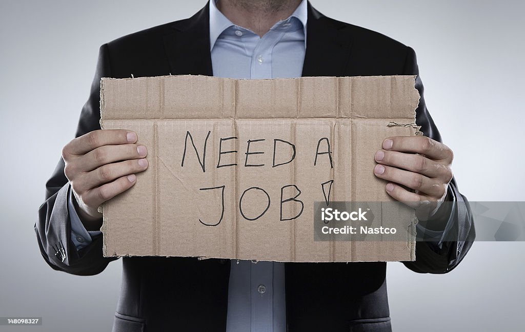 Feu Homme d'affaires à la recherche d'un emploi - Photo de En carton libre de droits