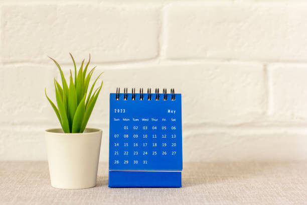 istock Calendar for May 2023 on the desktop. 1480986307