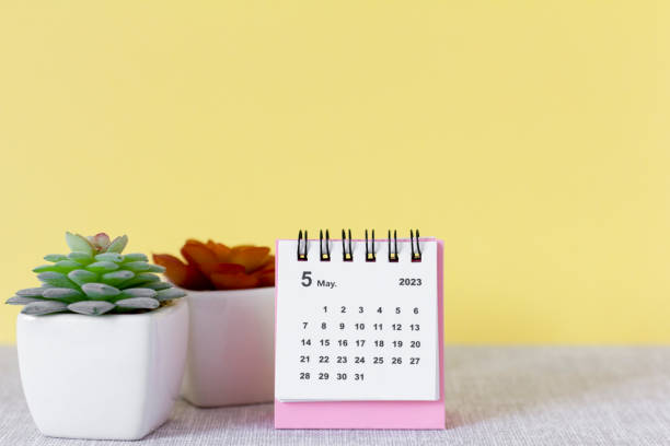 istock Desktop calendar for May 2023. Calendar for planning, assigning, organizing and managing each date. 1480986464