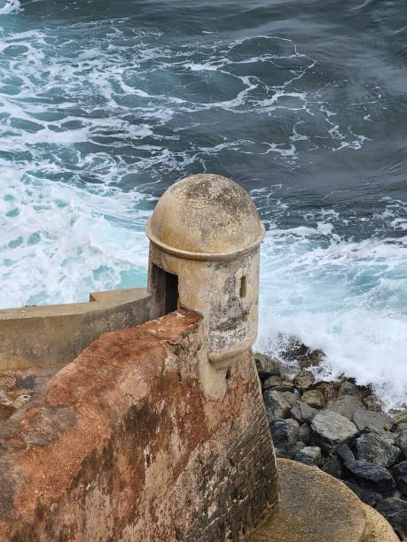 istock Fort tower on Old San Juan wall over the ocean 1480988406