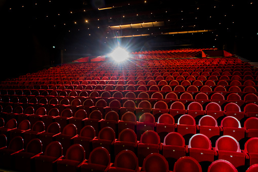 Empty cinema theatre seats